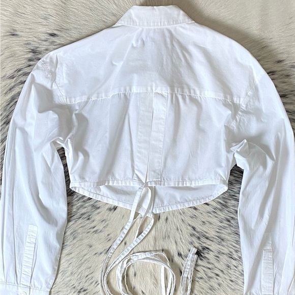 CHRISTOPHER ESBER CROPPED COTTON WRAP TOP, SZ AUS/8 US/4 WHITE - Picture 15 of 16